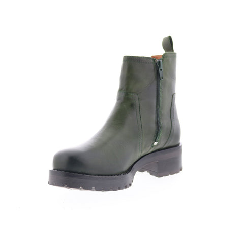 Miz Mooz Poolie Womens Green Leather Zipper Ankle & Booties Boots