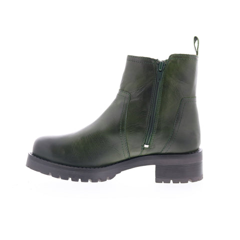 Miz Mooz Poolie Womens Green Leather Zipper Ankle & Booties Boots