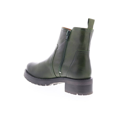 Miz Mooz Poolie Womens Green Leather Zipper Ankle & Booties Boots