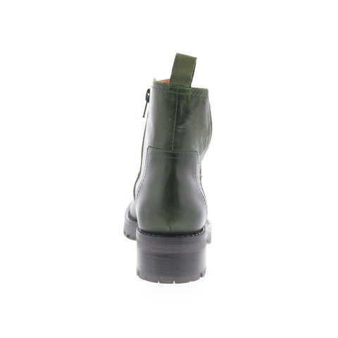 Miz Mooz Poolie Womens Green Leather Zipper Ankle & Booties Boots