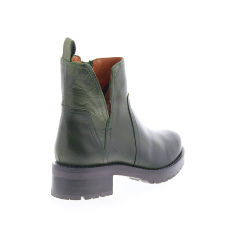 Miz Mooz Poolie Womens Green Leather Zipper Ankle & Booties Boots