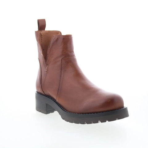 Miz Mooz Poolie Womens Brown Leather Zipper Casual Dress Boots