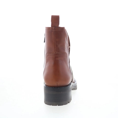 Miz Mooz Poolie Womens Brown Leather Zipper Casual Dress Boots