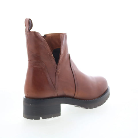 Miz Mooz Poolie Womens Brown Leather Zipper Casual Dress Boots