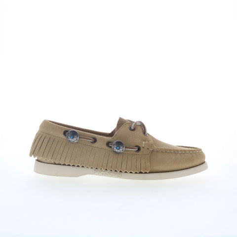Sebago Portland Fringes Womens Beige Loafers & Slip Ons Boat Shoes 