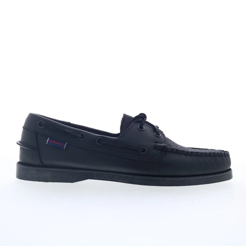 Sebago Portland Glitter 711287W Mens Black Loafers & Slip Ons Boat Shoes 