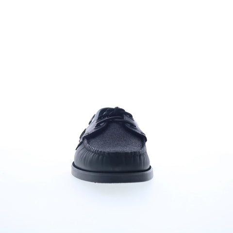 Sebago Portland Glitter 711287W Mens Black Loafers & Slip Ons Boat Shoes 
