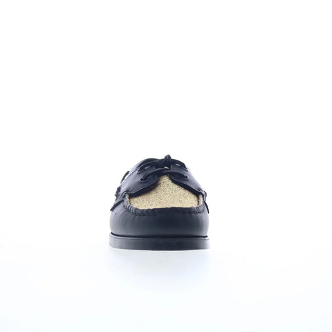 Sebago Portland Glitter Womens Black Loafers & Slip Ons Boat Shoes 