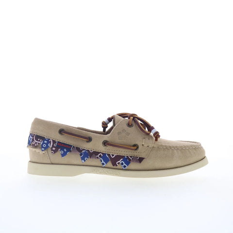 Sebago Portland Hanami Womens Beige Loafers & Slip Ons Boat Shoes 