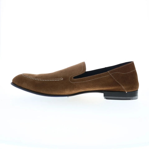 Di Bianco Positano Suede Mens Brown Suede Loafers & Slip Ons Casual Shoes