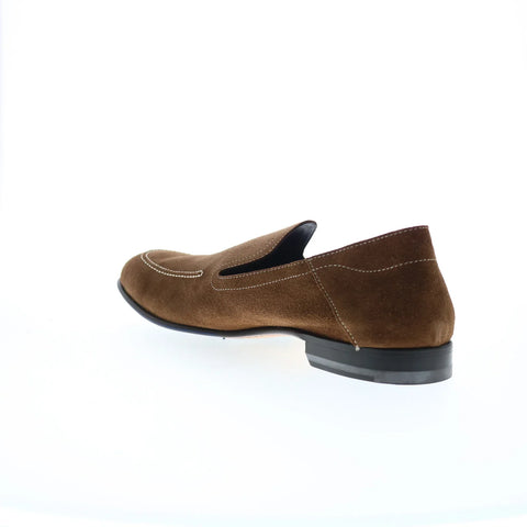 Di Bianco Positano Suede Mens Brown Suede Loafers & Slip Ons Casual Shoes