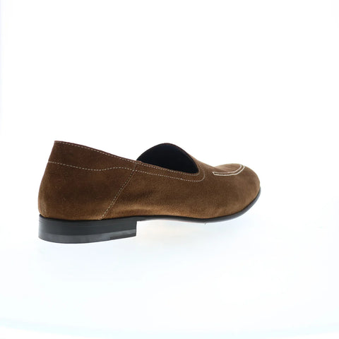 Di Bianco Positano Suede Mens Brown Suede Loafers & Slip Ons Casual Shoes