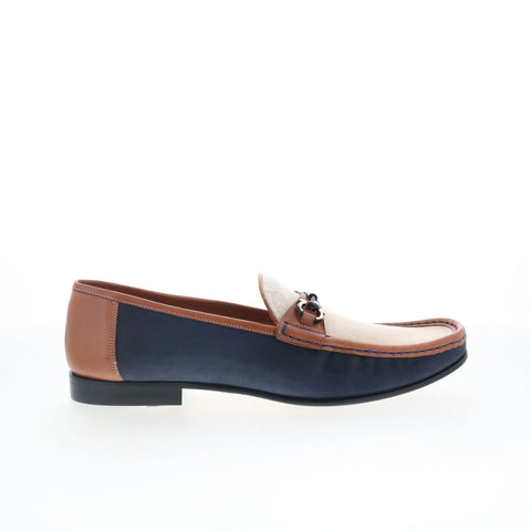 Mezlan Postino 7446 Mens Blue Leather Loafers & Slip Ons Casual Shoes