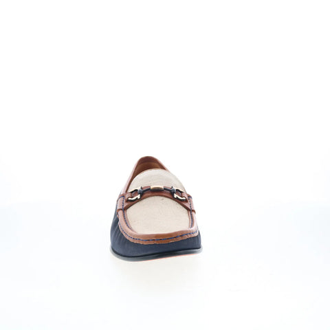 Mezlan Postino 7446 Mens Blue Leather Loafers & Slip Ons Casual Shoes