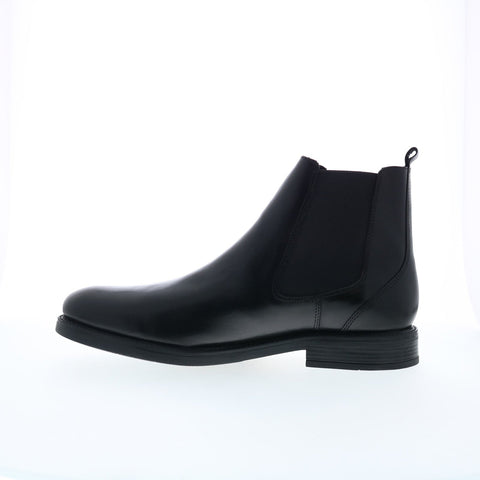 Steve Madden P-Parkk Mens Black Leather Slip On Chelsea Boots