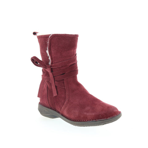 Miz Mooz Prance Womens Burgundy Suede Zipper Casual Dress Boots