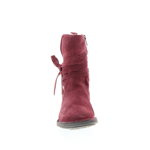 Miz Mooz Prance Womens Burgundy Suede Zipper Casual Dress Boots