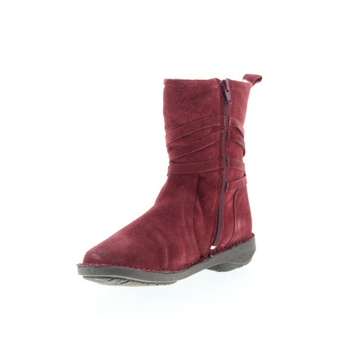 Miz Mooz Prance Womens Burgundy Suede Zipper Casual Dress Boots