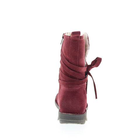 Miz Mooz Prance Womens Burgundy Suede Zipper Casual Dress Boots