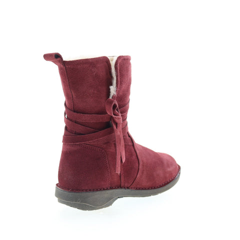 Miz Mooz Prance Womens Burgundy Suede Zipper Casual Dress Boots