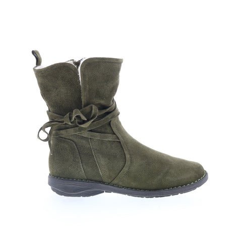 Miz Mooz Prance Womens Green Suede Zipper Casual Dress Boots