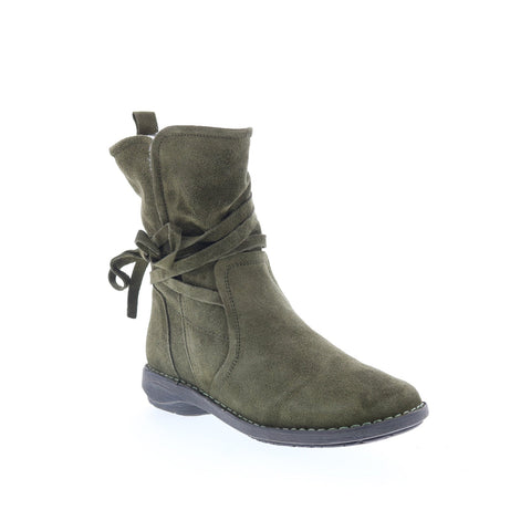 Miz Mooz Prance Womens Green Suede Zipper Casual Dress Boots