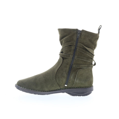 Miz Mooz Prance Womens Green Suede Zipper Casual Dress Boots