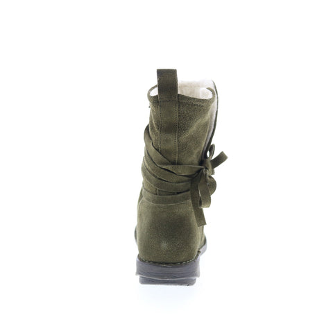 Miz Mooz Prance Womens Green Suede Zipper Casual Dress Boots