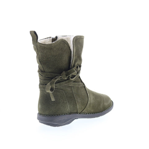Miz Mooz Prance Womens Green Suede Zipper Casual Dress Boots