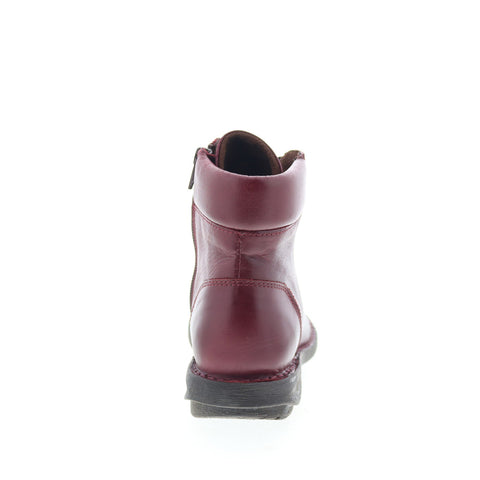 Miz Mooz Prentiss Womens Burgundy Leather Lace Up Casual Dress Boots