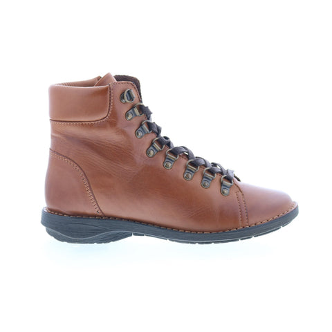 Miz Mooz Prentiss Womens Brown Leather Lace Up Casual Dress Boots