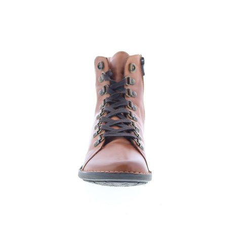 Miz Mooz Prentiss Womens Brown Leather Lace Up Casual Dress Boots