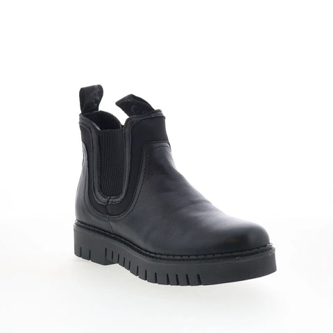 Pajar Prian 79884 Womens Black Leather Slip On Ankle & Booties Boots