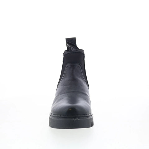 Pajar Prian 79884 Womens Black Leather Slip On Ankle & Booties Boots