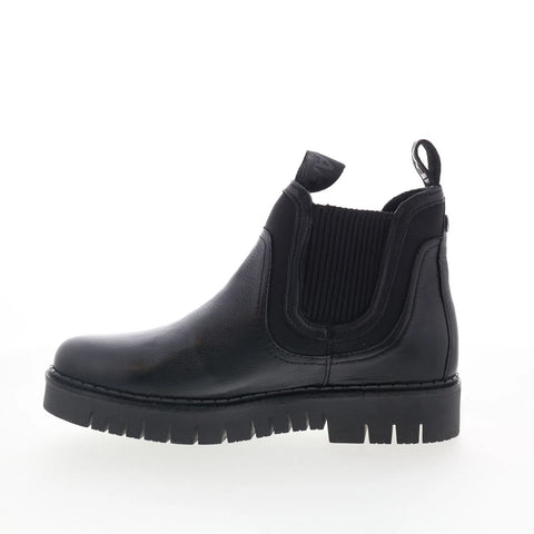 Pajar Prian 79884 Womens Black Leather Slip On Ankle & Booties Boots