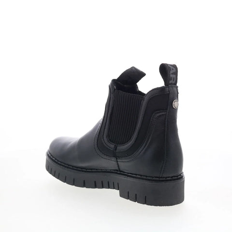 Pajar Prian 79884 Womens Black Leather Slip On Ankle & Booties Boots