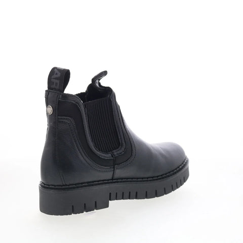 Pajar Prian 79884 Womens Black Leather Slip On Ankle & Booties Boots