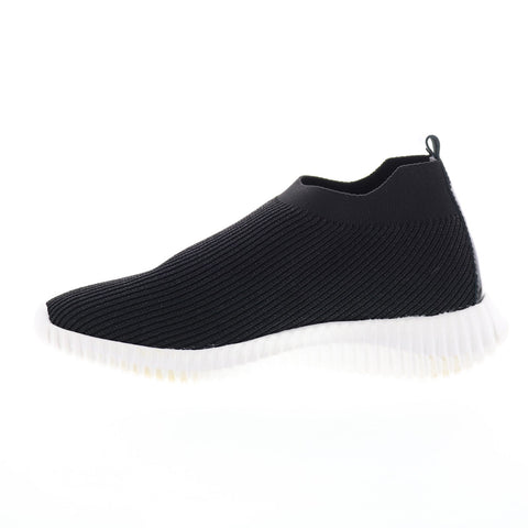 David Tate Prime Womens Black Canvas Slip On Lifestyle Sneakers Shoes