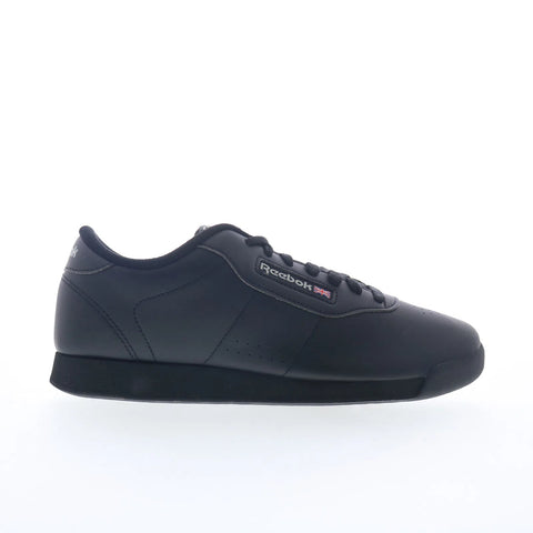 Reebok Princess Womens Black Synthetic Lace Up Lifestyle Sneakers Shoes