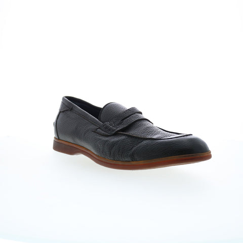 Di Bianco Procida Cervo Mens Black Leather Loafers & Slip Ons Penny Shoes