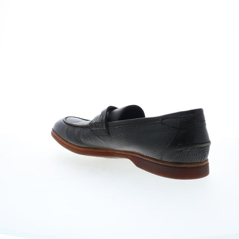 Di Bianco Procida Cervo Mens Black Leather Loafers & Slip Ons Penny Shoes