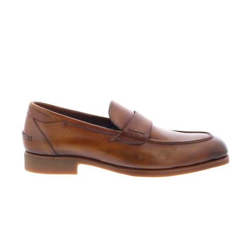Di Bianco Procida Mens Brown Leather Slip On Loafers & Slip Ons Penny Shoes