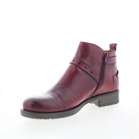 Miz Mooz Provo Womens Red Leather Zipper Ankle & Booties Boots