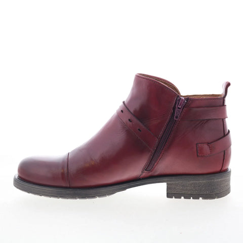 Miz Mooz Provo Womens Red Leather Zipper Ankle & Booties Boots