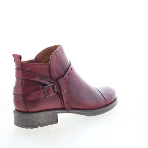 Miz Mooz Provo Womens Red Leather Zipper Ankle & Booties Boots