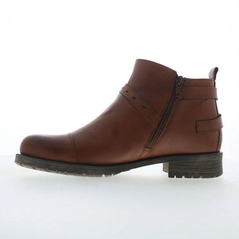 Miz Mooz Provo Womens Brown Leather Zipper Ankle & Booties Boots