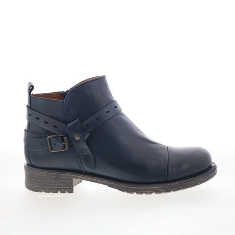 Miz Mooz Provo Womens Blue Leather Zipper Ankle & Booties Boots