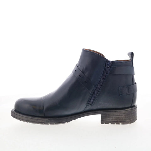 Miz Mooz Provo Womens Blue Leather Zipper Ankle & Booties Boots
