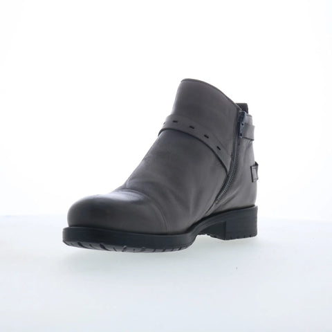 Miz Mooz Provo Womens Gray Leather Zipper Ankle & Booties Boots