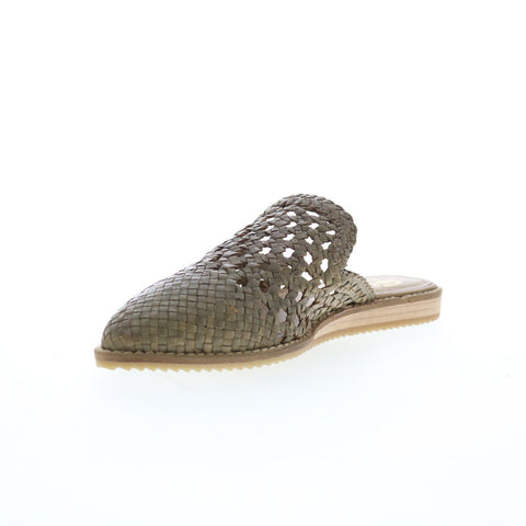 Sbicca Bristol PS200 Womens Gray Leather Slip On Mule Flats Shoes